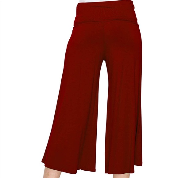 Pants - Culottes maroon capris